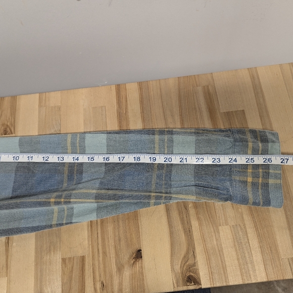 Wellen Light Blue Corduroy Plaid Button Down Casual Shirt XXL organic cotton - Picture 15 of 16